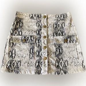 Snake print mini skirt